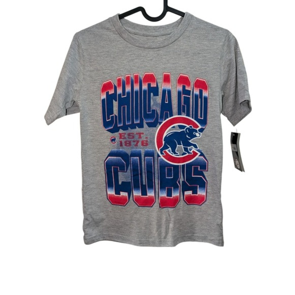 MLB Chicago Cubs‎ Kids Gray Graphic T-Shirt Size M 8/10 NWT Genuine Merchandise